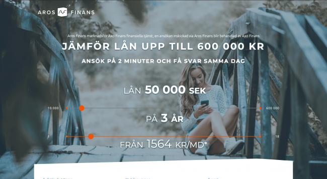 Aros Finans - Lån upptill 600 000 kr