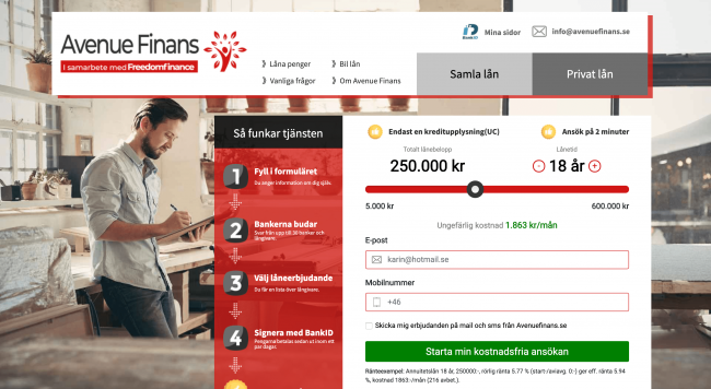 AvenueFinans - Lån upptill 600 000 kr