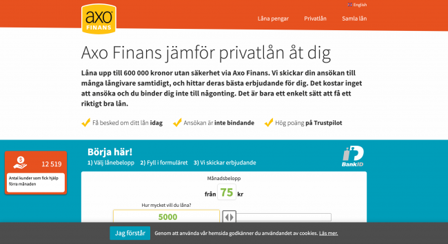 Axo Finans - Lån upptill 600 000 kr