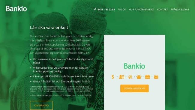 Bankio - Lån upptill 500 000 kr