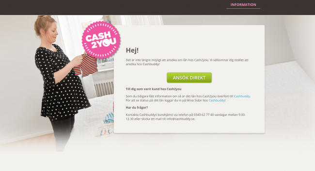 Cash2You.se - Lån upptill 25 000 kr
