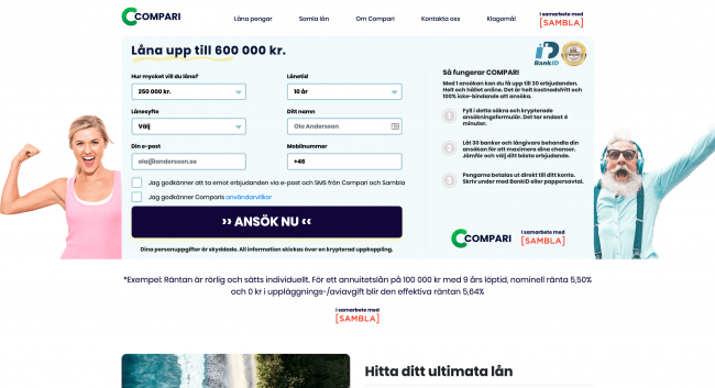 Compari - Lån upptill 600 000 kr