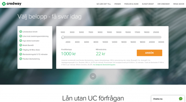 Credway - Lån upptill 25 000 kr