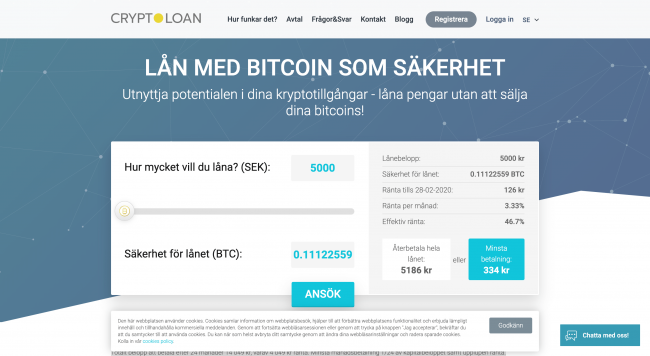 Cryptoloan - Lån upptill 150 000 kr