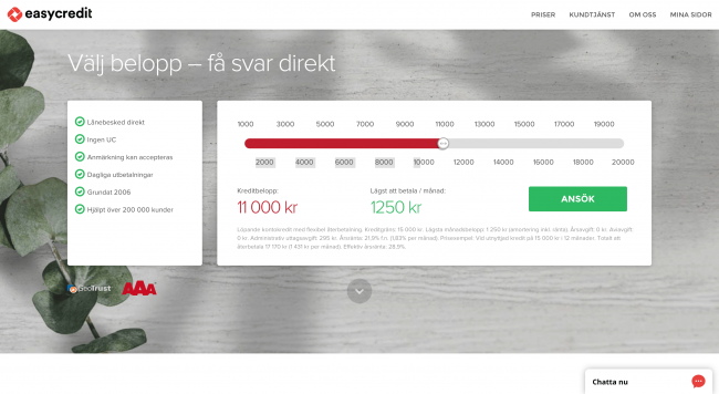 Easycredit - Lån upptill 20 000 kr