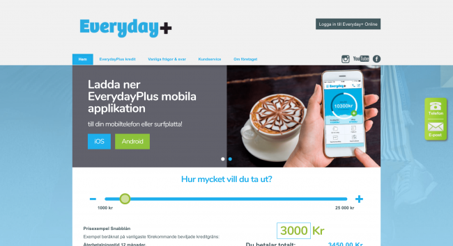 EverydayPlus - Lån upptill 25 000 kr