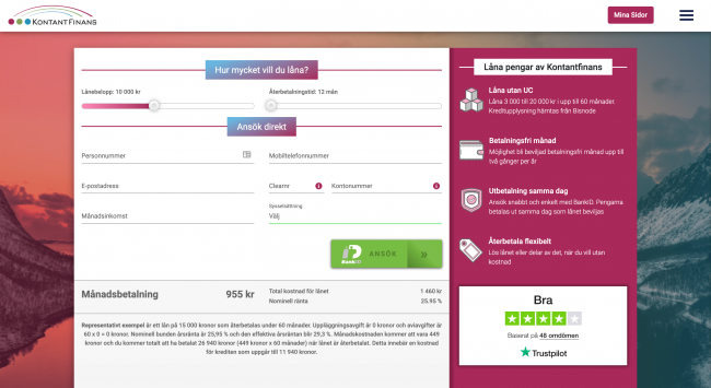 Kontant Finans - Lån upptill 20 000 kr