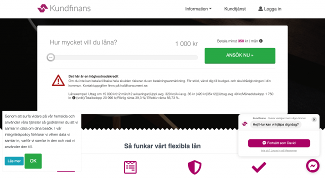 Kundfinans - Lån upptill 30 000 kr