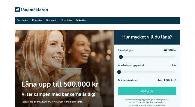 Lånemäklaren - Lån upptill 500 000 kr