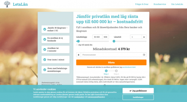 Leta Lån - Lån upptill 600 000 kr