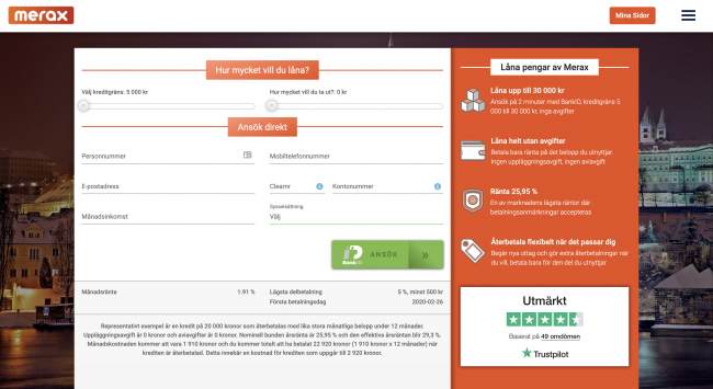 Merax - Lån upptill 30 000 kr