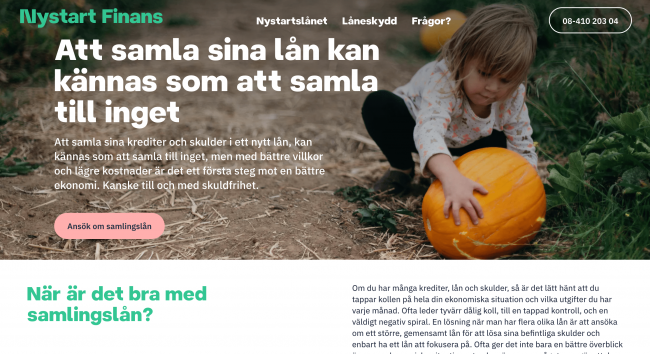 NyStart Finans - Lån upptill 500 000 kr