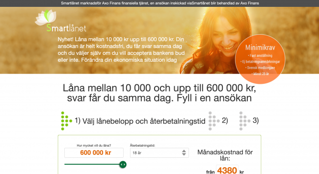 Smartlånet - Lån upptill 600 000 kr