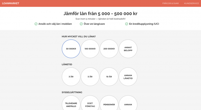 Loanmarket - Lån upptill 500 000 kr