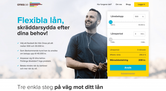 Onea - Lån upptill 40 000 kr