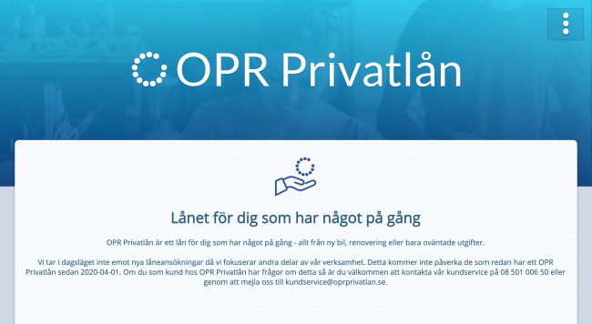 OPR Privatlån - Lån upptill 50 000 kr