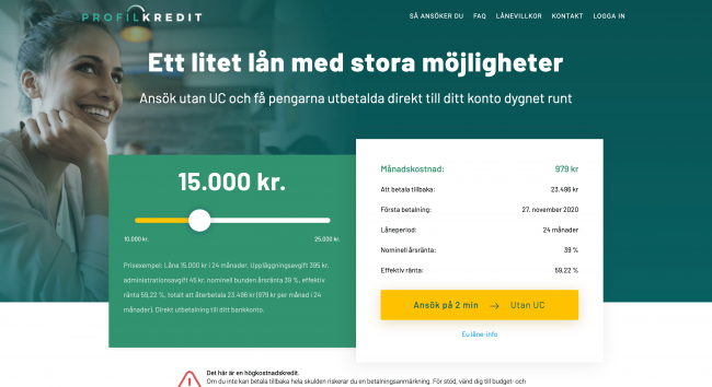 Profilkredit - Lån upptill 25 000 kr