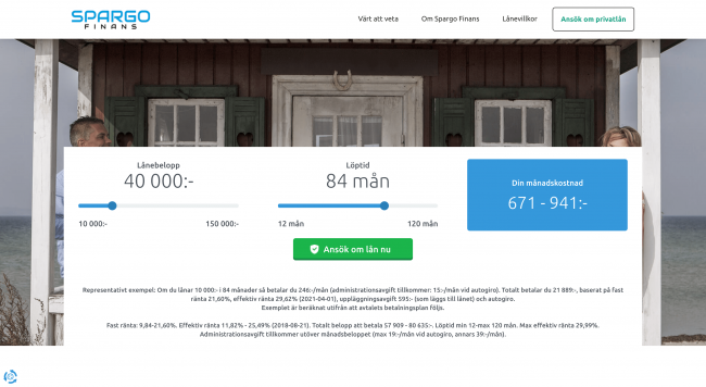 Spargo Finans - Lån upptill 150 000 kr