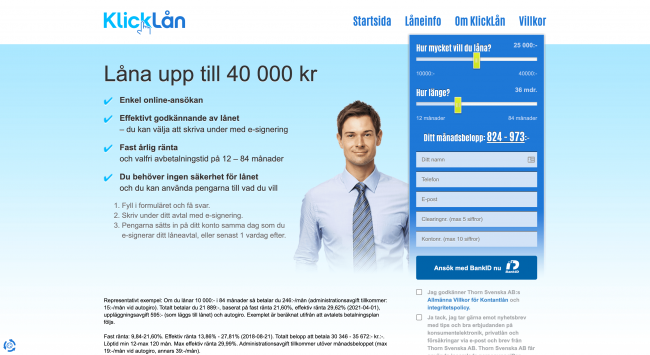 KlickLån - Lån upptill 40 000 kr