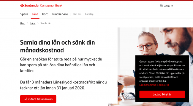 Santander Bank - Lån upptill 350 000 kr