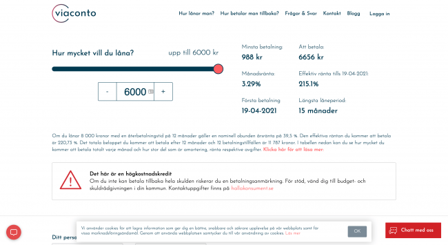 Viaconto - Lån upptill 6 000 kr