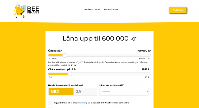 Beefinans - Lån upptill 600 000 kr