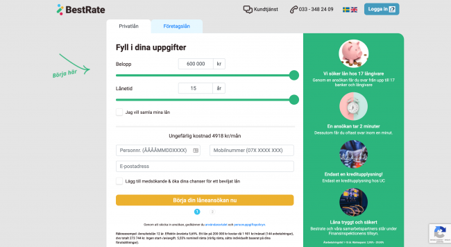 BestRate - Lån upptill 600 000 kr