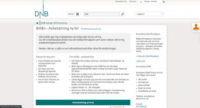 DNB billån upptill 400 000 kr