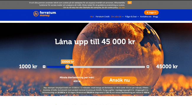 Skärmbild Ferratum