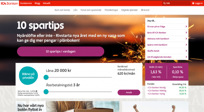ICA Banken screenshot