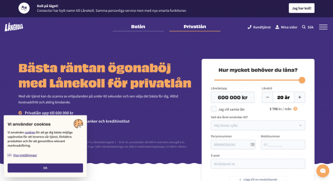 Lånekoll - Lån upptill 600 000 kr