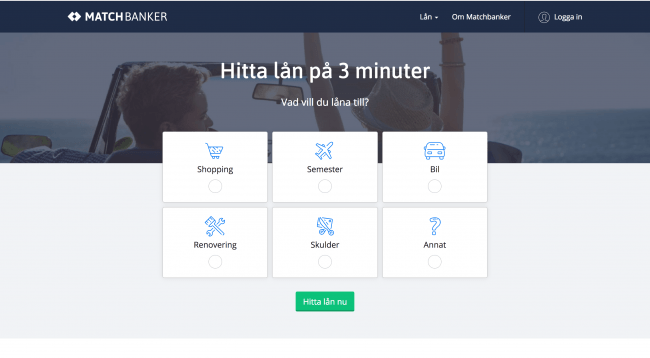 Matchbanker - Lån upptill 750 000 kr