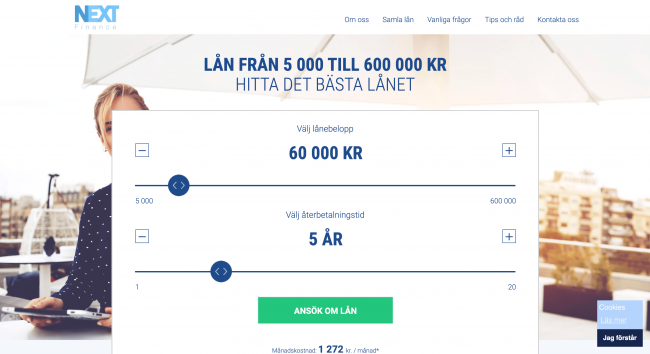NextFinance - Lån upptill 600 000 kr
