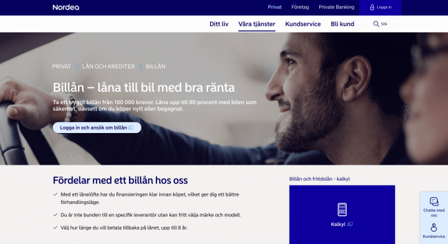 Nordea billån upptill 350 000 kr