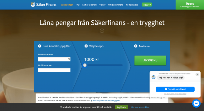 Säkerfinans - Lån upptill 25 000 kr