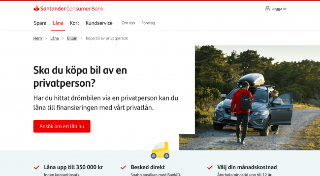 Santander Consumer Bank AS Norge, Sverige Filial