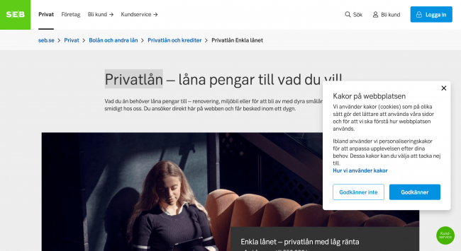 Skärmbild SEB