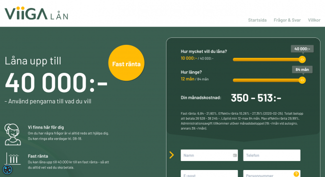 Viiga Lån - Lån upptill 40 000 kr