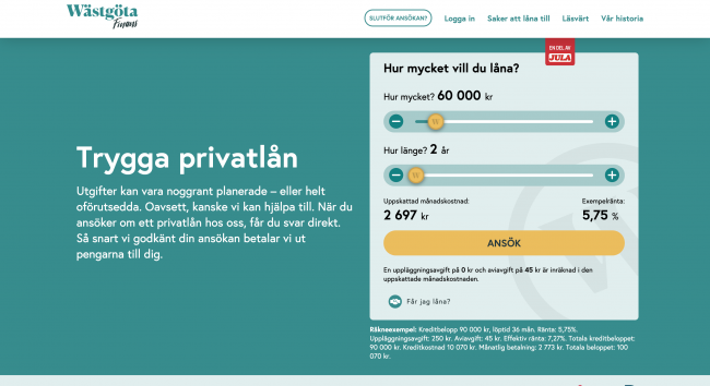 Wästgöta Finans - Lån upptill 300 000 kr